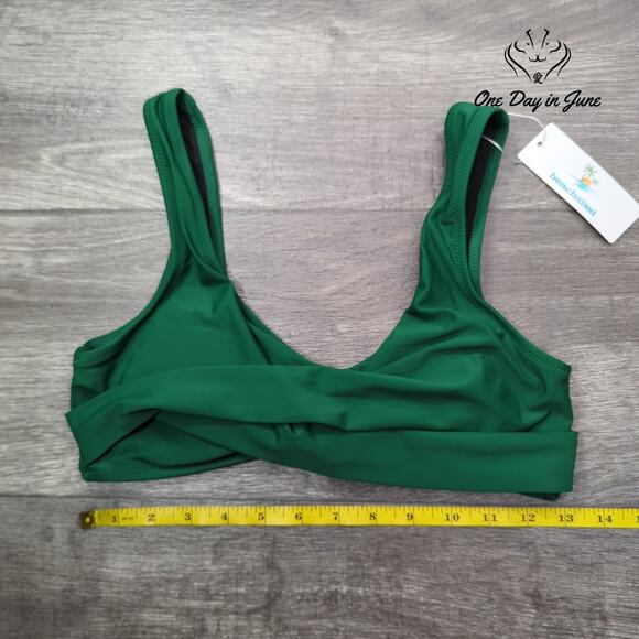 Beachsissi Cross Front Cropped Bikini Top Size M - Picture 3 of 4